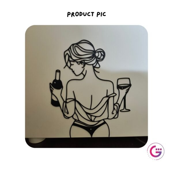 🍷 Woman With Wine – Bold, Elegant & 3D Printed Wall Art
